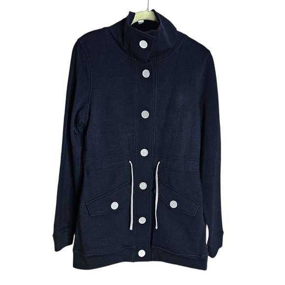 Quagmire Golf Tops - Quagmire Golf Women's Black Button-Up Funnel Neck Sweatshirt Jacket size Small
